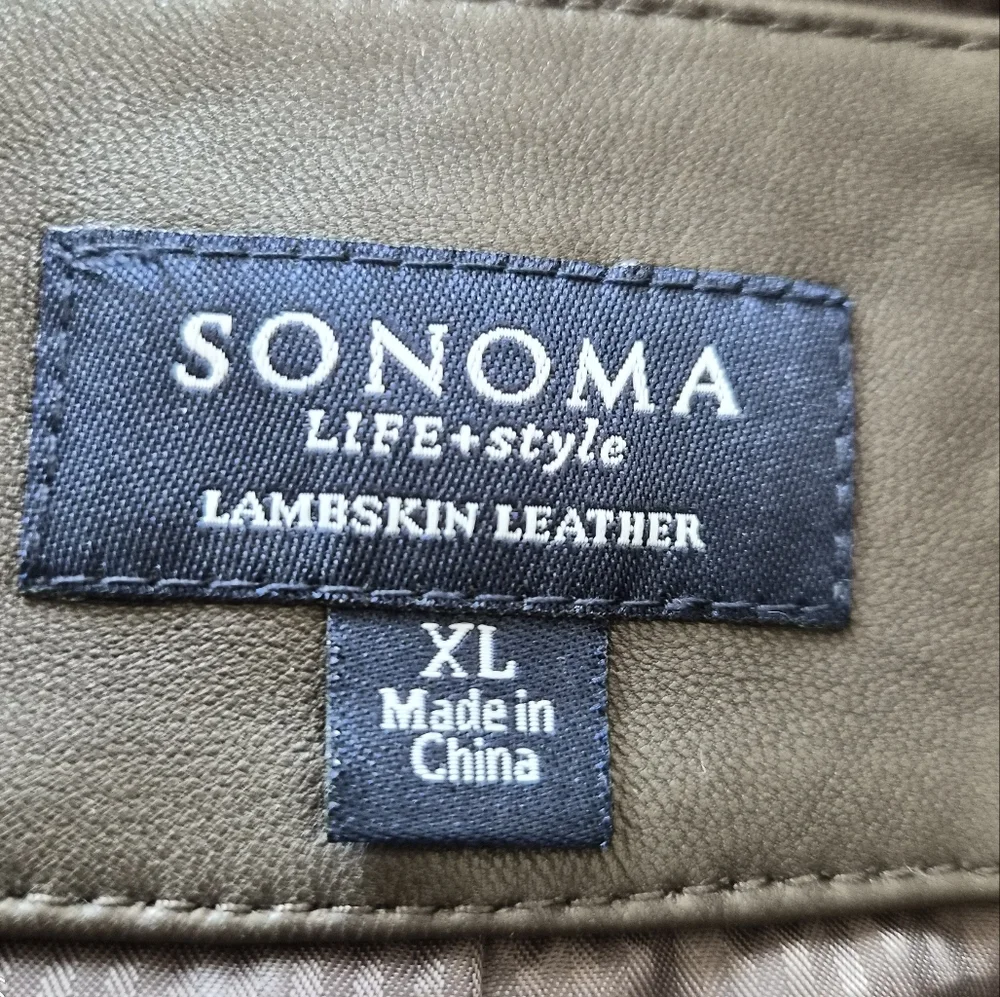 ​Sonoma Life + Style XL Brown Lambskin Leather Blazer Jacket - Soft & Classic - Picture 3 of 8